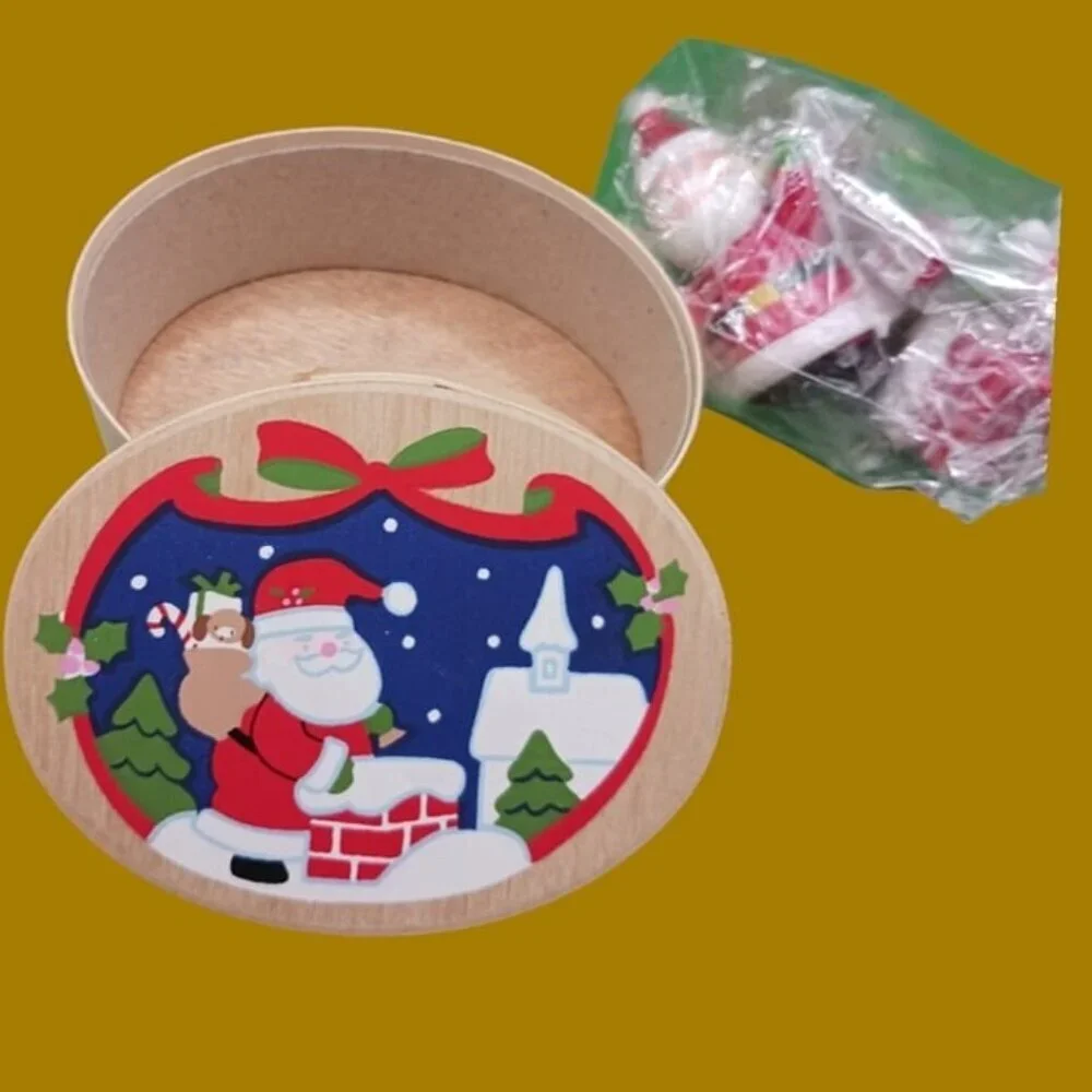 Vintage German wooden christmas  toys set of 2 box